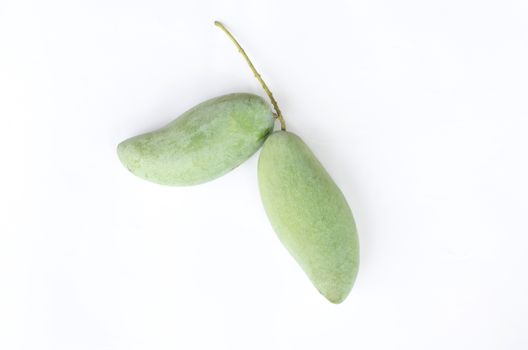 two mangos isolated on white background