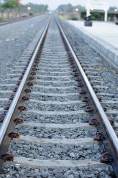 railway on country road in Thailand