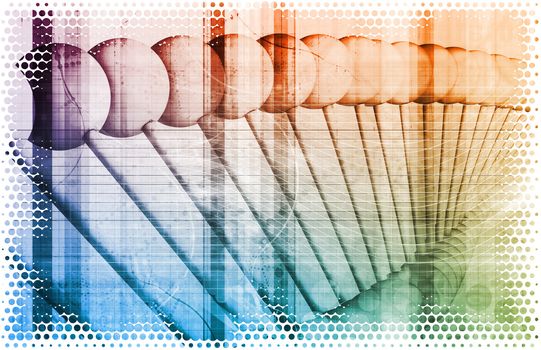 Abstract Science Concept Background with DNA Helix 