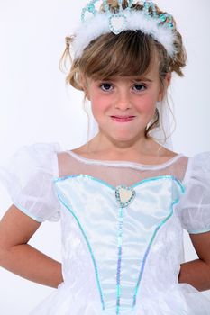 little girl wearing a princess dress