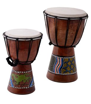 two bongo drums isolated on white