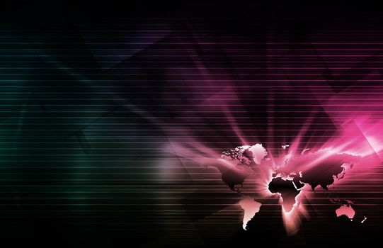 Abstract World Technology Business as a Background