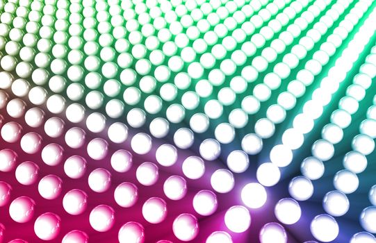 3D Futuristic Background with Glowing Sphere Circles