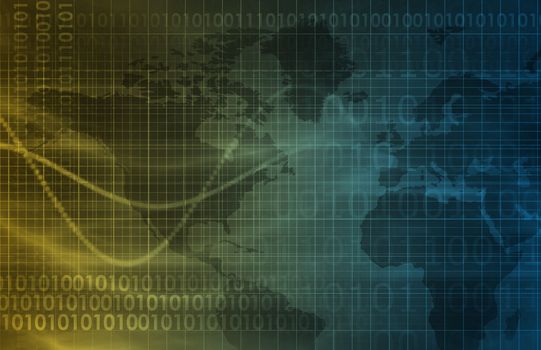 Computer Technology Concept with Global Reach art