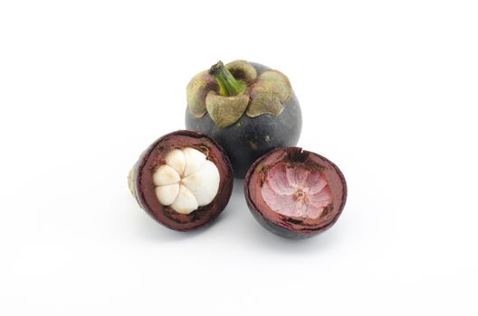 mangosteen isolated on white background