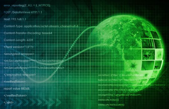 Internet Background with Code and Technology World