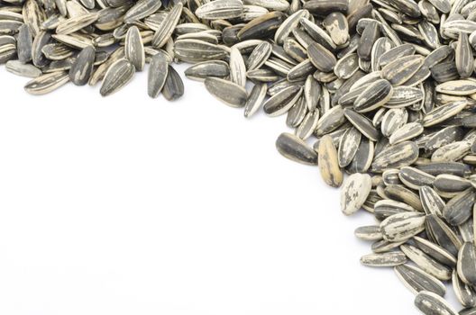 sunflower seeds isolated on white background