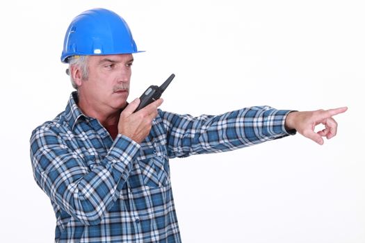 Foreman with radio pointing