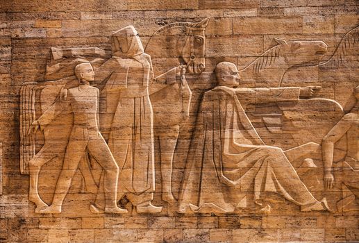 Travertine Relief at An��tkabir mausoleum of Mustafa Kemal Atat��rk