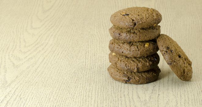 cookies on wood texture table