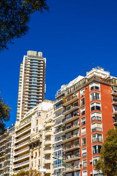A cluster of apartment buildings in the Palermo neighborhood of Buenos Aires