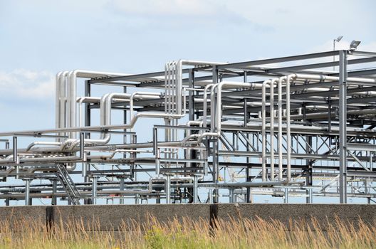 Pipelines at a chemical plant in Antwerp;