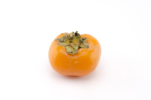 single persimmon isolated on white background