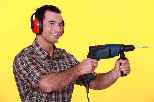 Man with a power drill