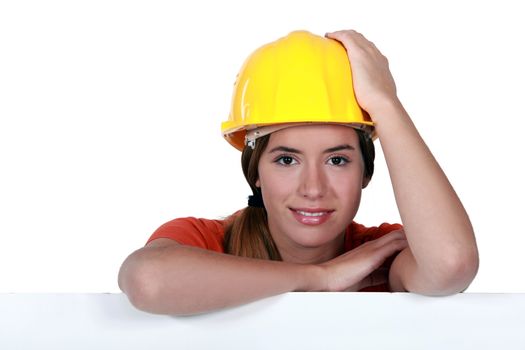 Female construction worker.