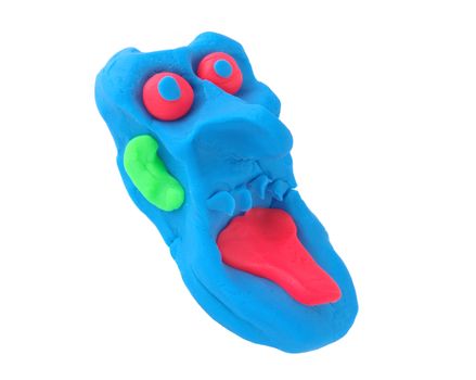 plasticine model of monster abstract scary face isolated