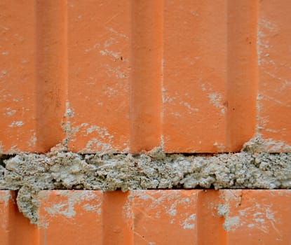 Construction Detail Of A Brick Wall With Mortar