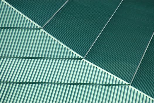 Background texture of a green conference center roof