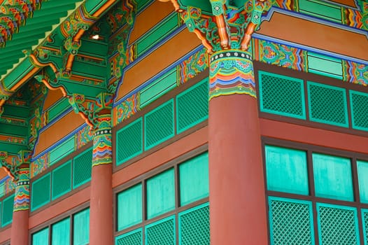 Architecture Detail of a Korean Temple Building