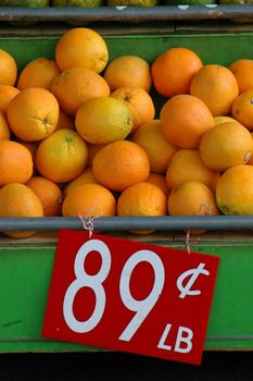 Retail Image of Fresh Fruit (Oranges) at a Market Stall