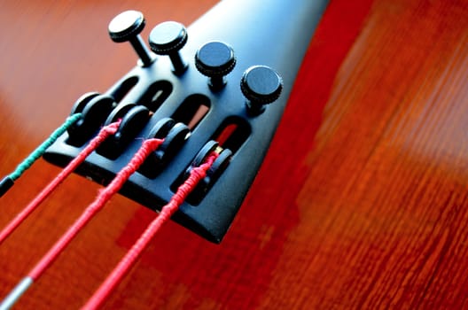 Musical Close-Up Of Strings And Tailpiece Of A Cello With Copy Space