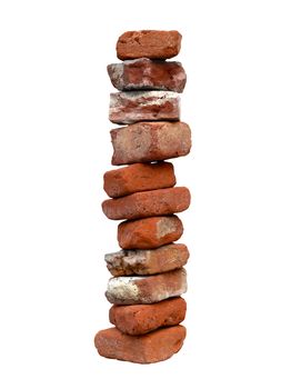 Isolation Of A Pile Of Bricks WIth Clipping Path