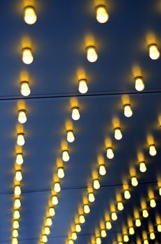 Abstract Background Of Lights Outside A Theatre With Shallow DOF
