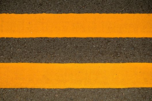 Traffic Image Of Double Yellow Lines On A Road