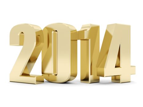 happy new year 2014 Illustrations 3d on a white background