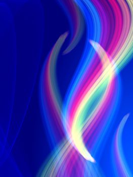abstract rainbow color lines over blue background