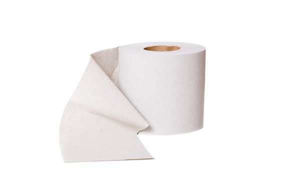 Roll of toilet paper isolated on a white background