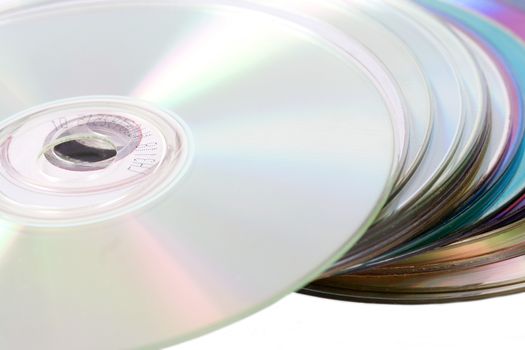 CD / DVD. Close-Up view isolated white background