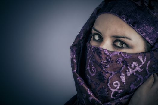 Traditional, Young Arabic woman. Stylish portrait