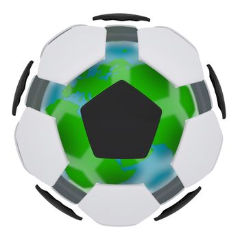 Soccer ball consisting of unconnected parts. Isolated render on a white background