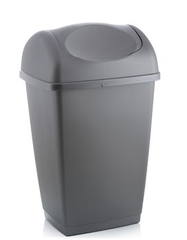 grey flip lid bin isolated on white background