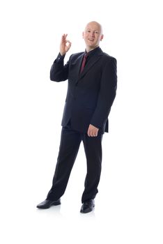 Man is suit giving the ok sign