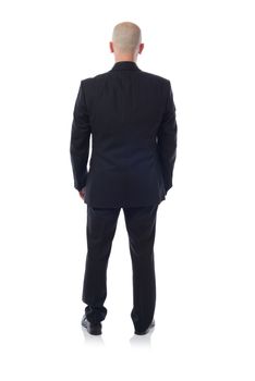 man in suit viewed from behind