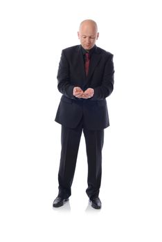 Buisness man in suit in a holding pose