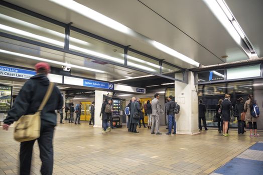 sydney underground metro station interior in australia