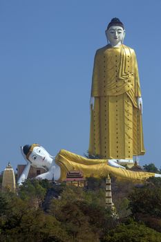 The Laykyun Sekkya Standing Buddha is the tallest Buddha statue in the world at 116 metres (381 ft). Located in the village of Khatakan Taung, near Monywa, Myanmar. Construction began in 1996 and was completed in February 2008. 