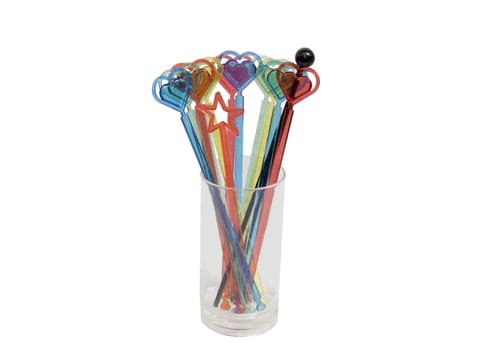 Drink stirrers in a glass