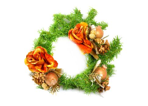 Christmas wreath, isolated on white background