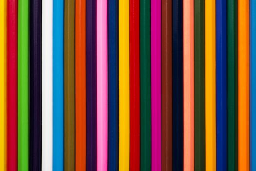 Background of colored wood pencils for children's creativity