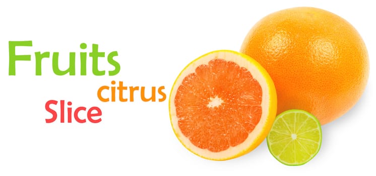 citrus fruits on white