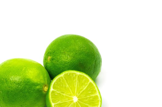 Fresh ripe lime. Isolated on white background