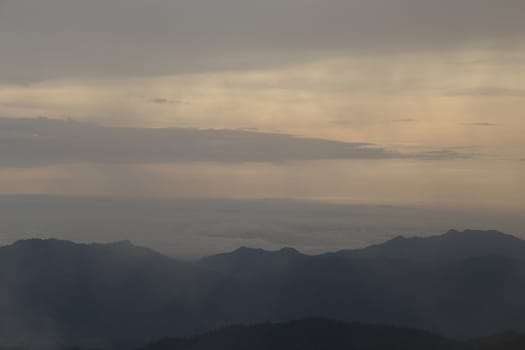 High Mountain and sky with cloud in the morning