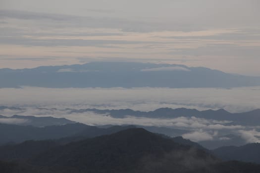 High Mountain and sky with cloud in the morning