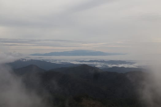 High Mountain and sky with cloud in the morning