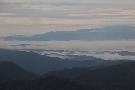 High Mountain and sky with cloud in the morning