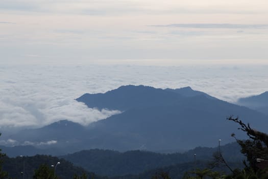 High Mountain and sky with cloud in the morning